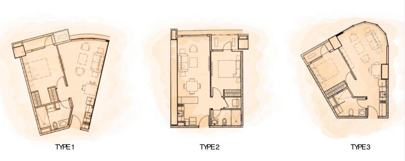 1-bedroom 42-56 sqm